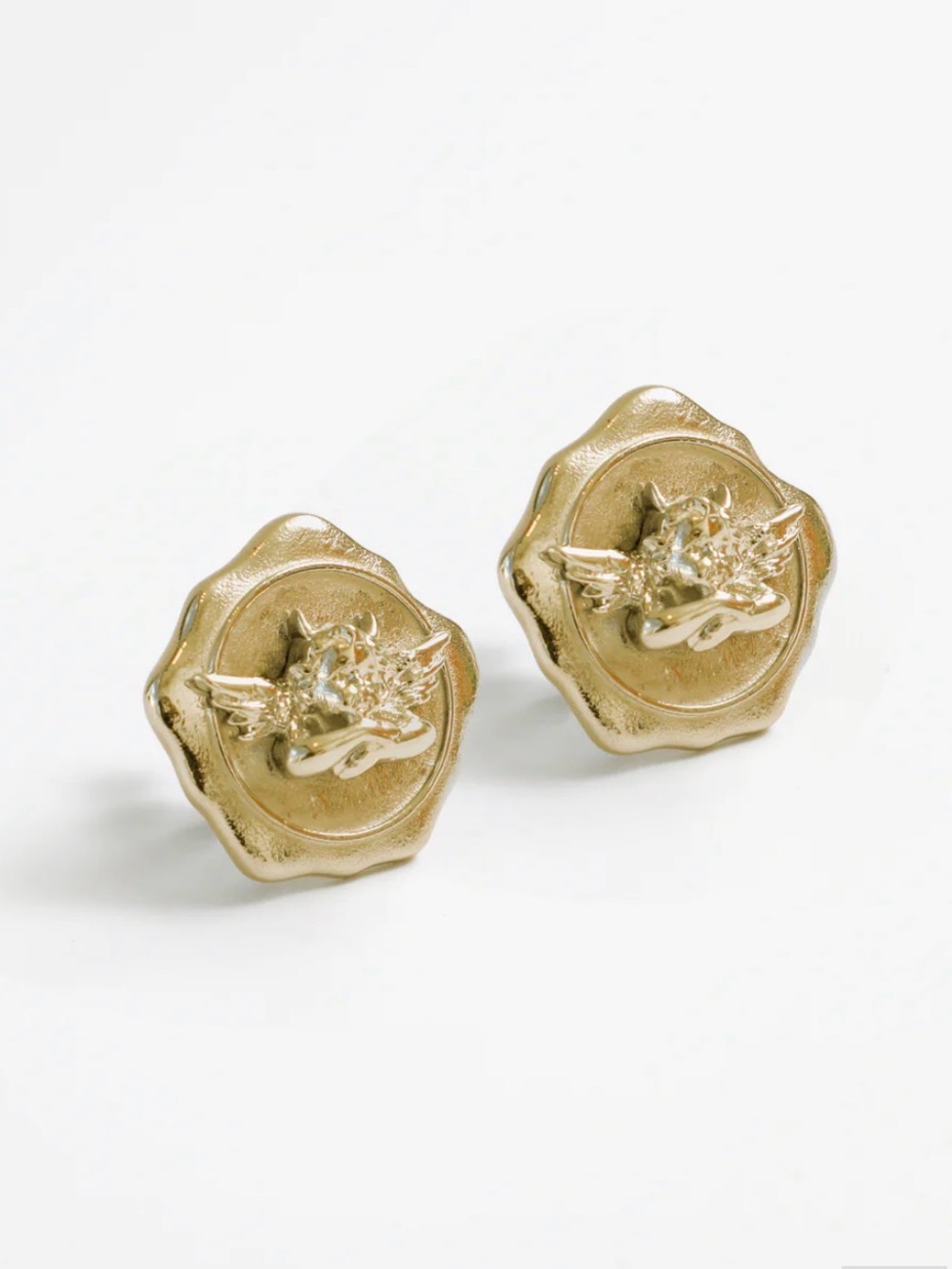Boys Lie SEALED WITH A KISS GOLD EARRINGS